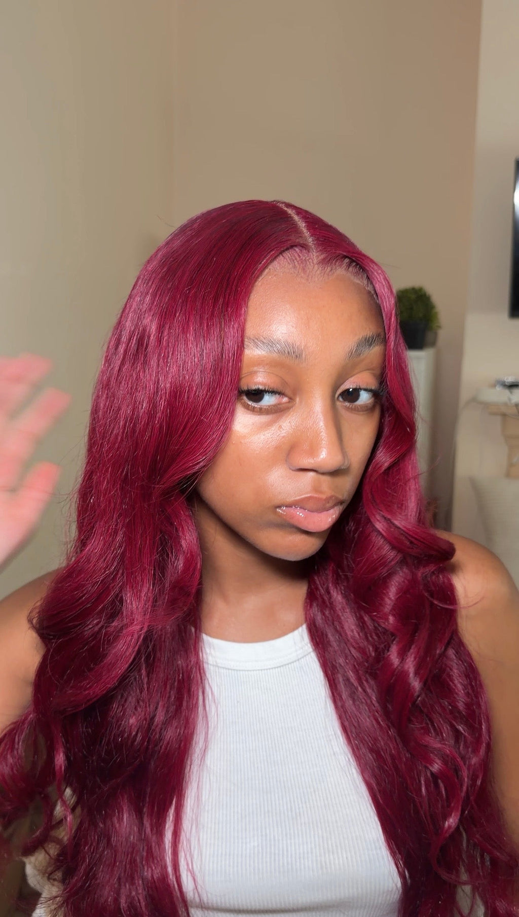 Burgundy 99J 7x5 Closure Wig